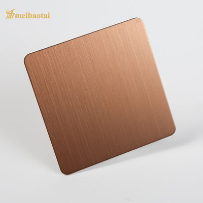 Brown Rose Gold PVD Coated 201 Grade Hairline Stainless Steel Sheet 1219x2438mm για Διακοσμητικές Εφαρμογές