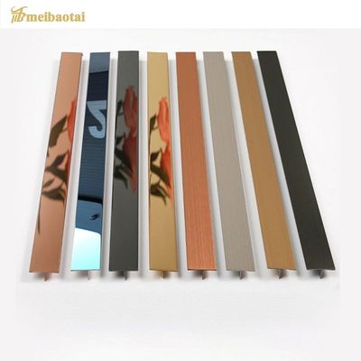 2438mm μήκος 304 Ατσάλινα πλακάκια Τρίμινγκ με επιφάνεια καθρέφτη για τοίχους και πάτωμα