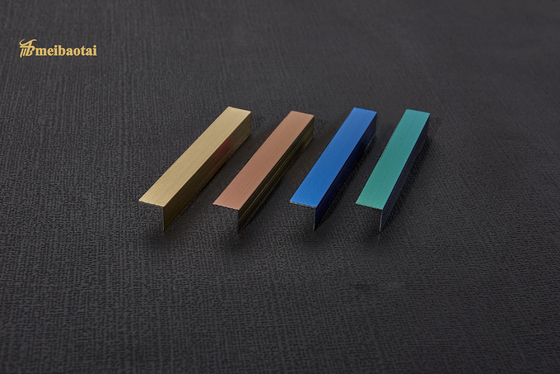 Metal Stainless Steel Tile Trim Decorative U Profile With V Groove