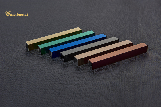 Metal Stainless Steel Tile Trim Decorative U Profile With V Groove