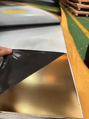 Καλή τιμή Χρυσό καθρέφτη Λινάδα Εμφασμένο φύλλο από ανοξείδωτο χάλυβα τέσσερα πόδια σε απευθείας σύνδεση