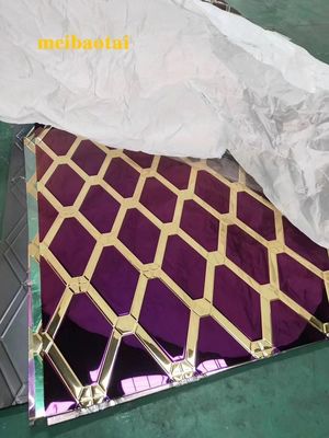 Καλή τιμή Χρυσό και μοβ διαμάντι από ανοξείδωτο χάλυβα χρωματικό φύλλο SS304 201 σε απευθείας σύνδεση