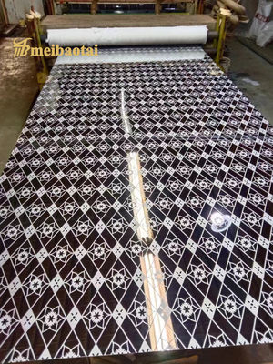 4x8 χαραγμένο μοτίβο 304 ανοξείδωτο χάλυβα διακοσμητικό φύλλο ανελκυστήρα