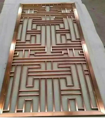 Προσαρμοσμένο σχεδιασμό διαχωριστικό δωματίου από ανοξείδωτο χάλυβα με επικάλυψη ροζ χρυσού και πάχος 8 mm για εσωτερικούς και εξωτερικούς χώρους