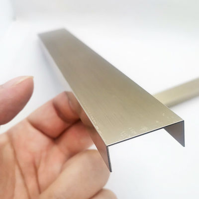 304 ανοξείδωτο χάλυβα U Profile Tile Trim με πάχος 0,65 mm και χρωματική επίστρωση PVD