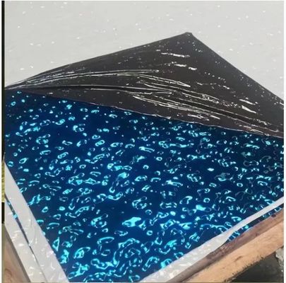 Φύλλο ανοξείδωτου χάλυβα πάχους 0,65mm με επίστρωση PVD σε χρώμα νερού, σε μέγεθος 1219x2438mm για εσωτερική και αρχιτεκτονική διακόσμηση