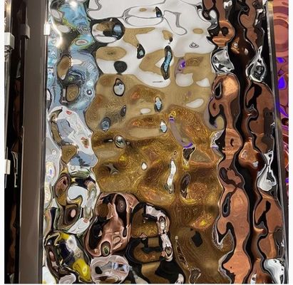 Ασημί Φινίρισμα Καθρέφτη Πάχος 0.65mm Πρότυπο ASTM Ανοξείδωτο Φύλλο Κυματιστό Νερό για Διακοσμητική Χρήση