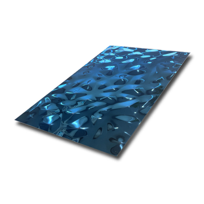 Blue Mirror Stamped Stainless Steel Plate PVD Panel
