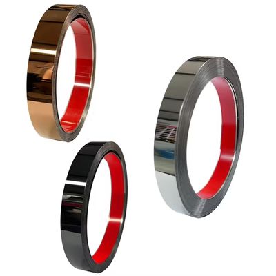 Καλή τιμή Χρυσό Ροζ Χρυσό Καθρέφτης Μεταλλικό Ανοξείδωτο Ατσάλι Αυτοκόλλητο Ρολό Επίπεδη Ταινία σε απευθείας σύνδεση