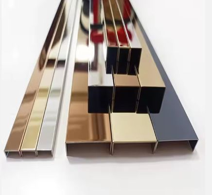 Καλή τιμή Διακόσμηση τοίχου με προφίλ U από ανοξείδωτο χάλυβα 8K καθρέφτη σε απευθείας σύνδεση