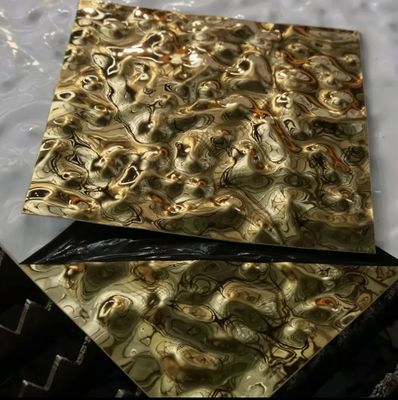 S304 201 ανοξείδωτο ατσάλι Χρυσός Καθρέφτης διακοσμητικός τοίχος με κυματισμούς νερού