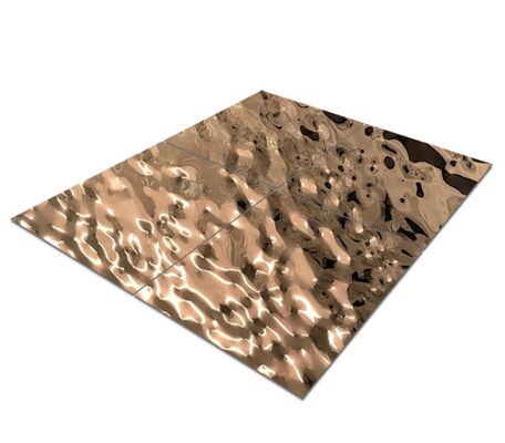 Διακόσμηση τοίχου, οροφής, ξενοδοχείου με φύλλο κυματισμού νερού από ροζ χρυσό καθρέφτη