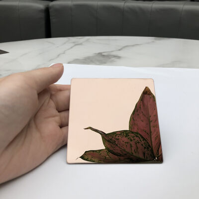 Διακοσμητική πλάκα από ανοξείδωτο χάλυβα 201 με επίστρωση PVD σε μπρονζέ καθρέφτη και φινίρισμα επιφάνειας 6K/8K