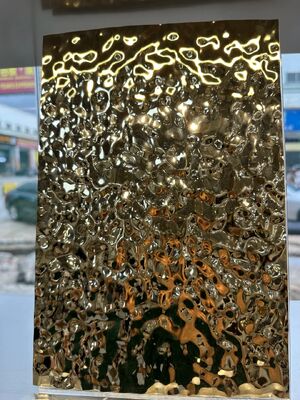 304 βαθμός PVD επικαλυμμένο με νερό κυματισμό φύλλο από ανοξείδωτο χάλυβα 1219x2438mm για οροφή και τοίχο