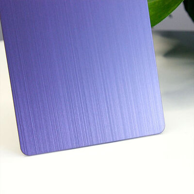 Καλή τιμή Φύλλα από ανοξείδωτο χάλυβα PVD Violet Hairline 201 Grade Διακοσμητικό φύλλο 1219x2438mm Μέγεθος σε απευθείας σύνδεση