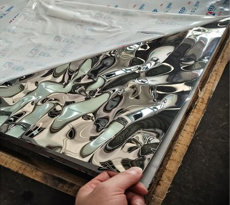 Καλή τιμή 304 Mirror Silver Water Ripple Πίνακες από ανοξείδωτο χάλυβα για οροφές σε απευθείας σύνδεση