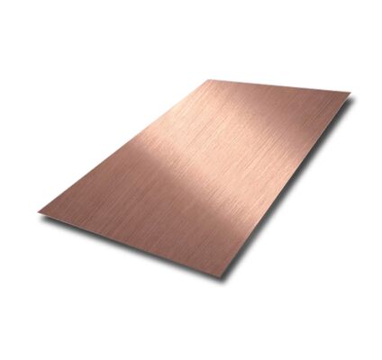 SS304 Hairline Rose Gold Φύλλο από ανοξείδωτο ατσάλι Διακοσμητικό χρώμα μεταλλικό πιάτο