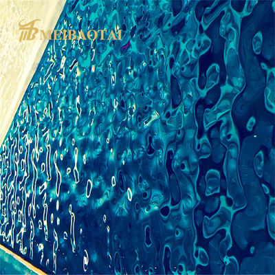 Καλή τιμή 201 το μπλε φύλλο 0.65mm κυματισμών νερού ανοξείδωτου πυκνά για το ανώτατο όριο διακοσμεί σε απευθείας σύνδεση