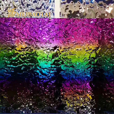 PVD Rainbow Coated 0,65mm πάχος νερού κυματισμός φύλλο από ανοξείδωτο χάλυβα για την διακόσμηση τοίχων κουζίνας