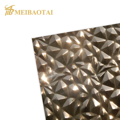 Αποτυπωμένα σε ανάγλυφο φύλλα 1219 X 2438mm Pvd ανοξείδωτου σχέδιο τριγώνων μεγέθους