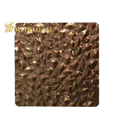 JIS Standard Rose Gold Plating 0,65mm πάχος Εμφασμένο φύλλο από ανοξείδωτο χάλυβα για διακοσμητική πλάκα SS