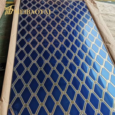 Μπλε Χρυσό Μεικτό Χρώμα Διαμαντένιο Τυπικό Εμφασμένο φύλλο από ανοξείδωτο χάλυβα 4x8 πόδια για διακόσμηση πάγκου