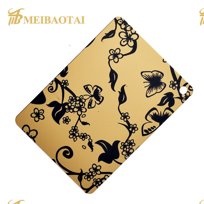 Χαραγμένο ανοξείδωτο φύλλο 1219x2438mm καθρεφτών επιστρώματος χρώματος Pvd