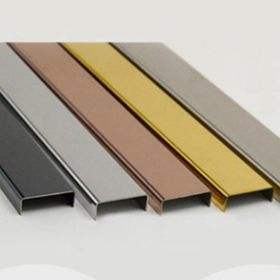 304 U Slot Stainless Steel Tile Trim Mirror Finish Thickness 0.65MM