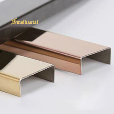 Καλή τιμή PVD Brushed Rose Golden Stainless Steel Tile Trim 10mm Bullnose U Trim για διακόσμηση δαπέδου σε απευθείας σύνδεση