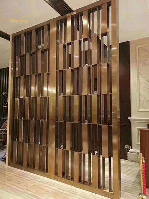 Καλή τιμή 30mm πάχος PVD Rose Coated Stainless Steel Room Divider Metal Privacy Screen με προσαρμοσμένο μέγεθος σε απευθείας σύνδεση