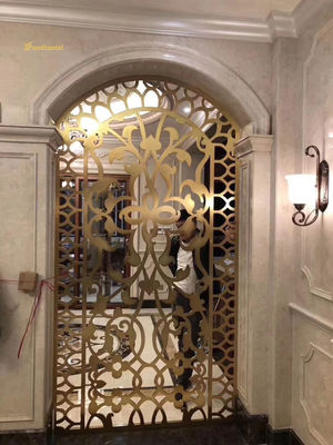 Καλή τιμή Χάλκινο χρώμα προσαρμόστε μεταλλικά διαχωριστικά δωματίων διαχωριστικά διακοσμητικά για ξενοδοχεία σε απευθείας σύνδεση