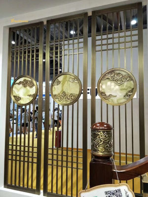 Καλή τιμή SS304 201 Χρυσή γραμμή μαλλιών Ατσάλινο διακόσμηση οθόνης ξενοδοχείο, τοίχος, εστιατόριο σε απευθείας σύνδεση