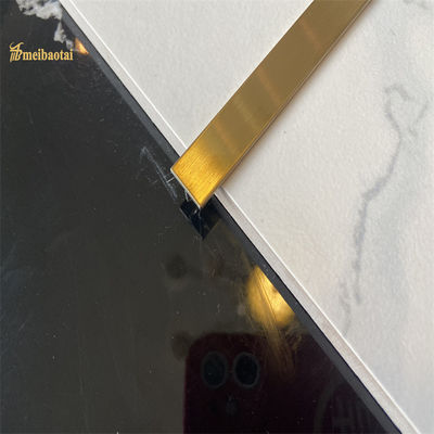 Περικοπή πλακιδίων σχήματος Τ από ανοξείδωτο χάλυβα 304 με φινίρισμα χρυσού για μεταλλικό προφίλ γωνίας, πρότυπο GB