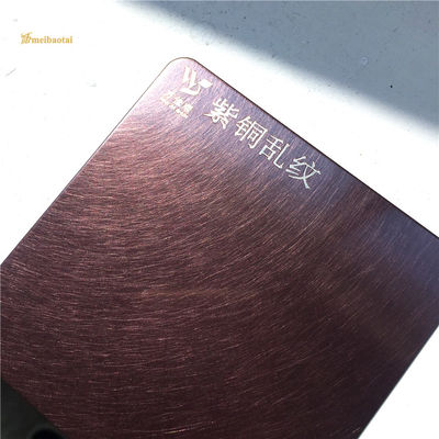 0.65mm πάχος Anti-Fingerprint Purple PVD Coated Hairline Stainless Steel Sheet για διακοσμητικές εφαρμογές